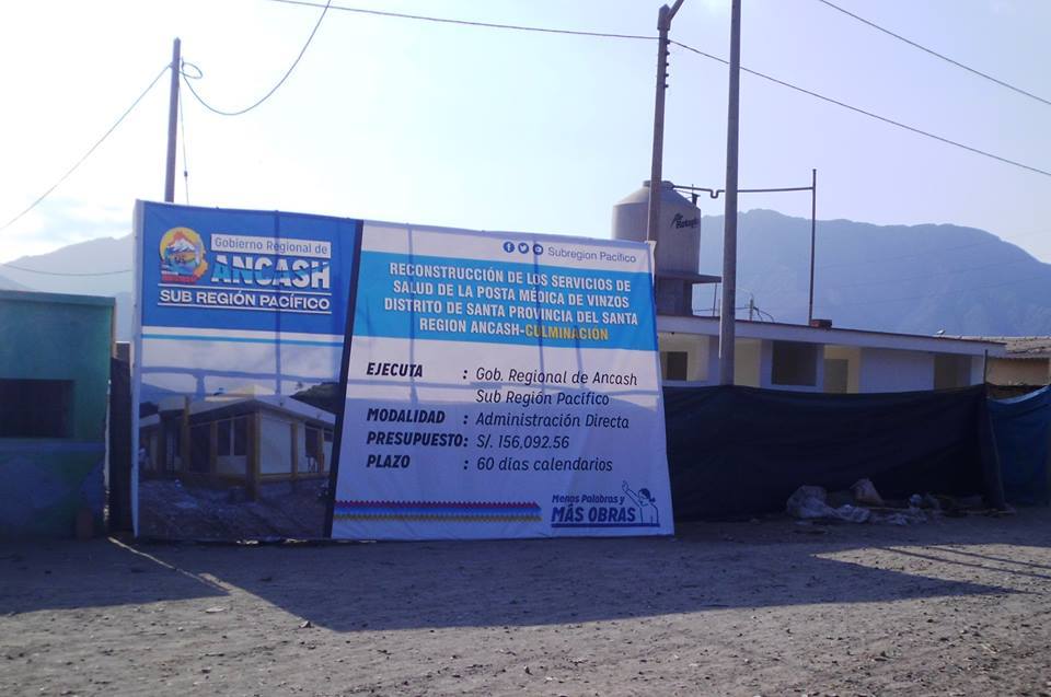 Subregión El Pacífico reinició obra de la posta médica de Vinzos