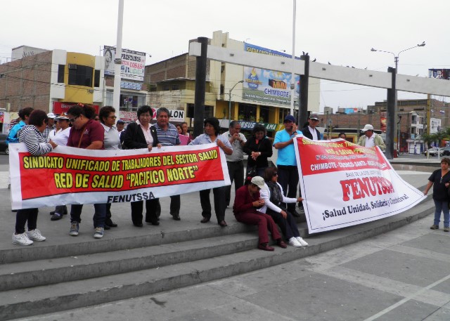 Trabajadores de salud Red Norte exigen se les cancele sus pagos atrasados‏