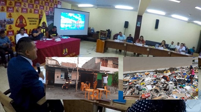 Regidor exige en sesión de concejo erradicar botadores de basura y fiestas en la vía pública en Chimbote