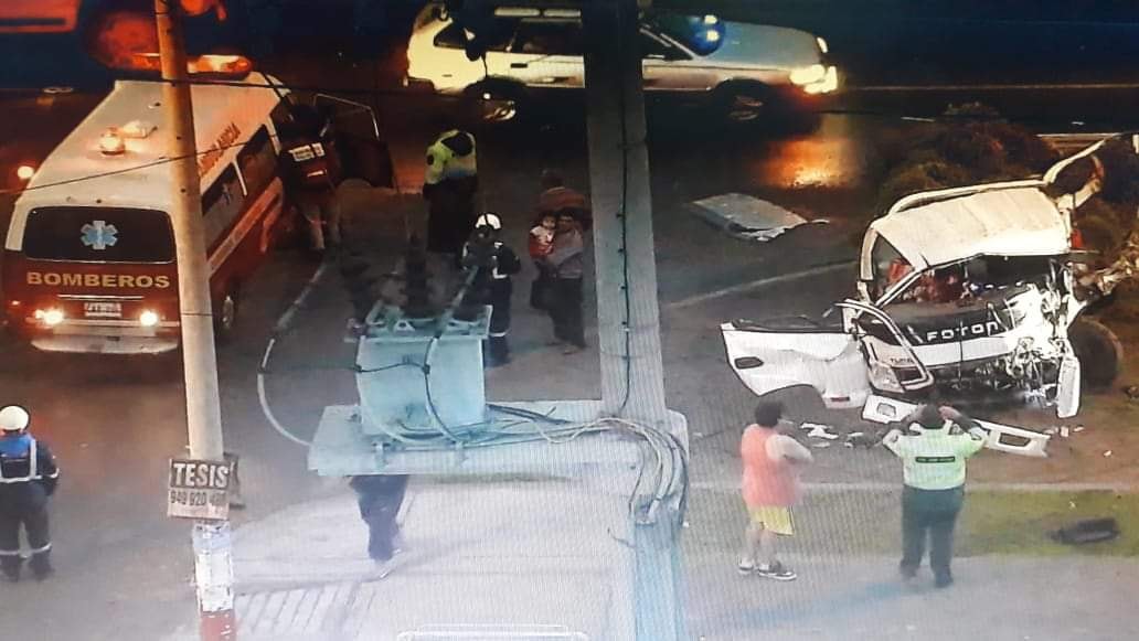 Chimbote: cámaras de seguridad captan triple choque cerca al Vivero Forestal