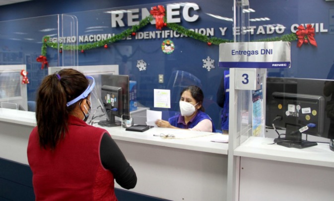 Reniec atenderá hasta las 7:30 p.m. los días 29 y 30 de diciembre
