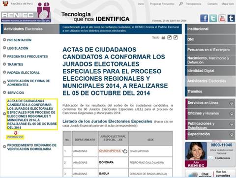 Publican nombres de 2400 ciudadanos que podrían conformar Jurados Electorales Especiales