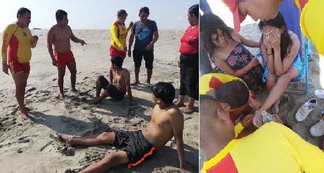 Policías de Salvataje rescatan a 11 bañistas en playas de Nuevo Chimbote y Samanco