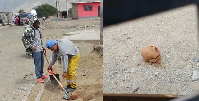Menor se llevó a su casa un cráneo y demás restos óseos hallados en una obra en Samanco
