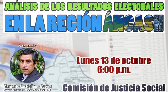 Especialista hará un análisis de los resultados de las elecciones en Áncash