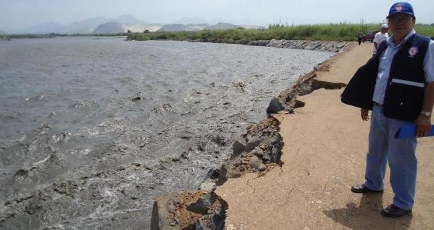 Suspenden trabajos de descolmatación y enrocado del río Santa