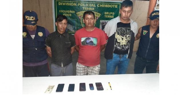 Nuevo Chimbote: “Los Charlys de Villa María” fueron enviados a prisión por dedicarse al robo de celulares