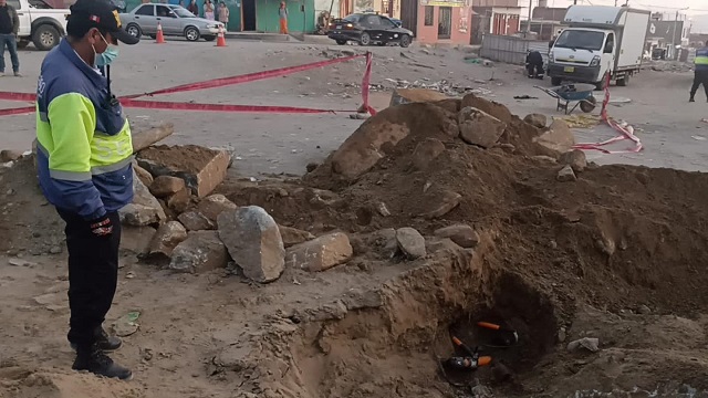 Vecinos de “Houston” entraron en pánico por rotura de conexión de gas en Nuevo Chimbote