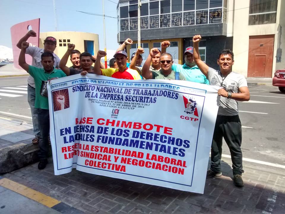 Chimbote: trabajadores de Securitas exigen aprobación de su pliego de reclamos