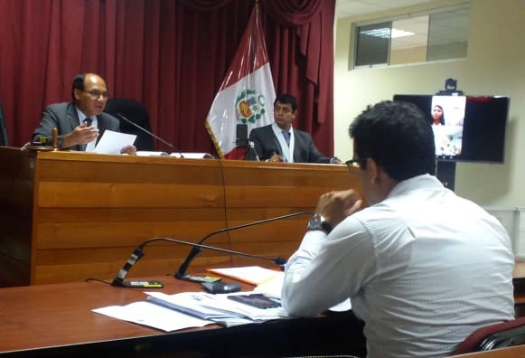 Juzgado Penal Colegiado itinerante realiza video audiencia con juez desde España 