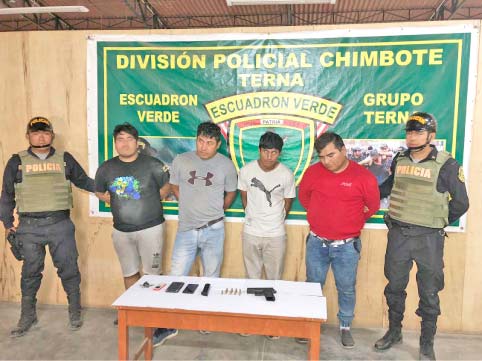 Sentencian a 6 años de cárcel a tres sujetos por tenencia ilegal de armas de fuego en Nuevo Chimbote