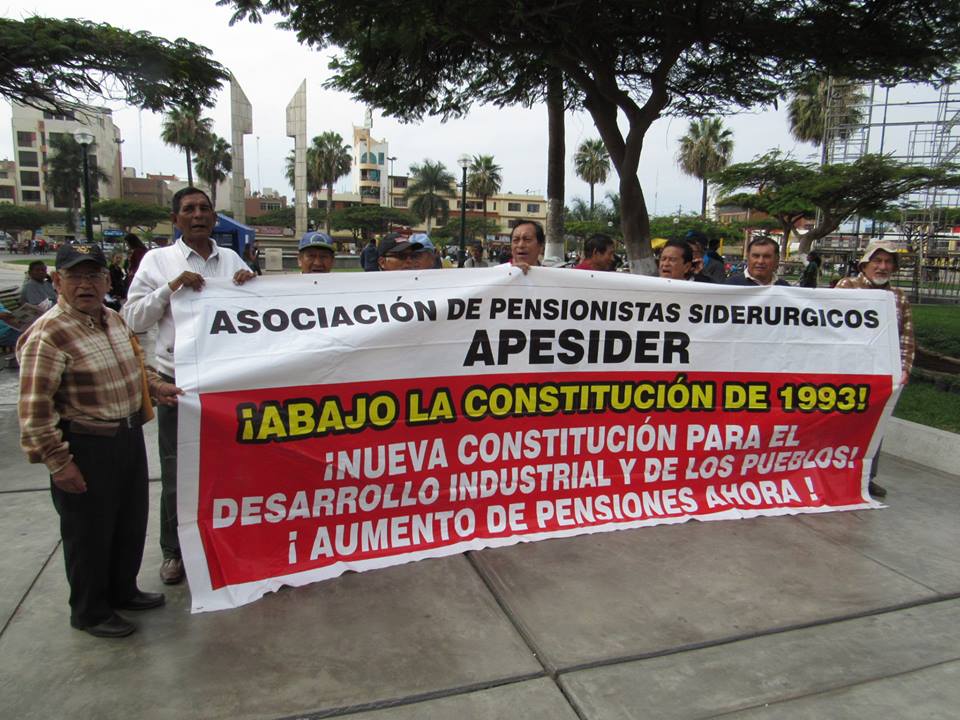 Chimbote: siderúrgicos jubilados exigen que sus pensiones se actualicen con el sueldo mínimo vital 