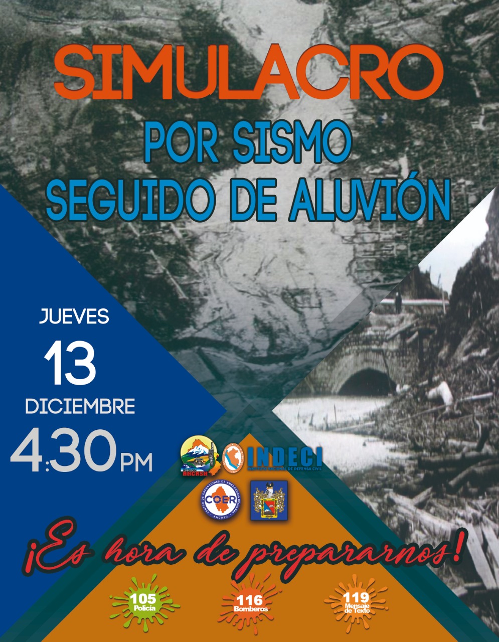 Áncash: simulacro de sismo en diciembre por fiestas de fin de año seguras 