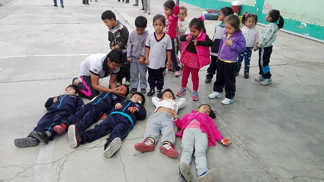 Niños de Pronoei y trabajadores de Beneficencia Pública de Chimbote participaron de simulacro 