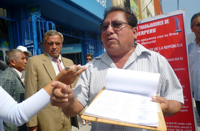  Más de dos mil firmas ya recolectaron los trabajadores de Siderperú