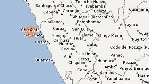 Sismo registrado esta madrugada en Chimbote no fue sentido por la población