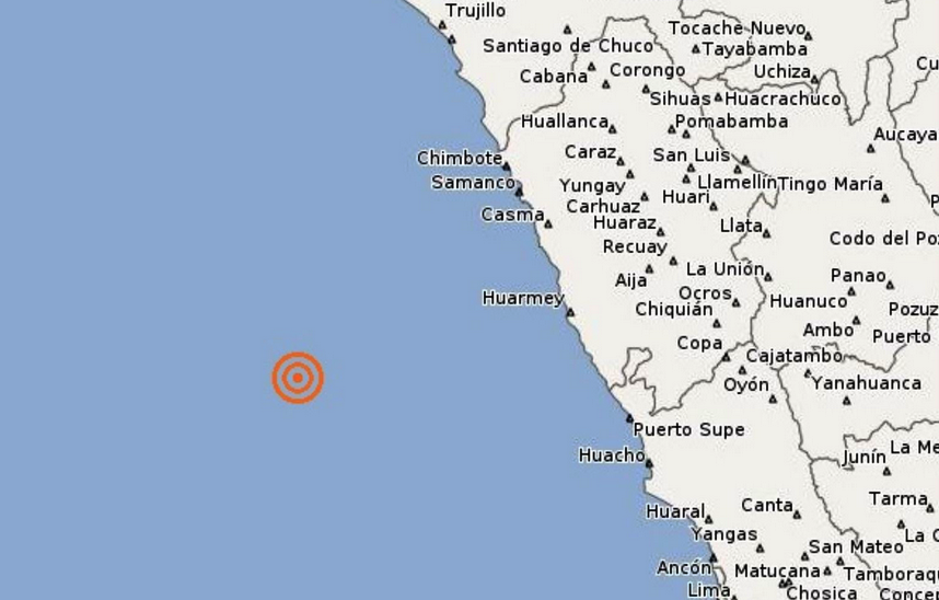Sismo de regular intensidad se registró esta mañana cerca a Huarmey