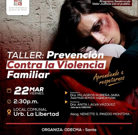 Odecma del Santa realizará taller "Prevención contra la Violencia Familiar "
