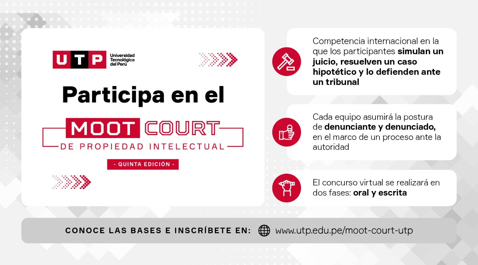UTP organiza quinta edición del Moot Court de Propiedad Intelectual