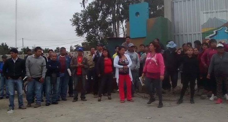  Trabajadores del  Proyecto Chinecas protestan por incumplimiento de salarios