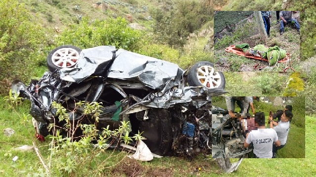 Áncash: Esposos mueren al caer su automóvil a un abismo en Cajacay y sus dos hijos están heridos graves
