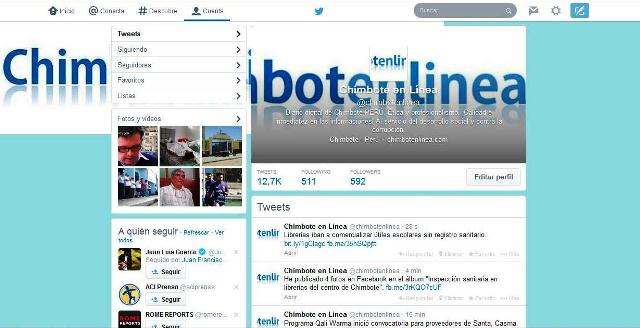 Chimbote en Línea: más de 32 mil impresiones en Twitter en una semana