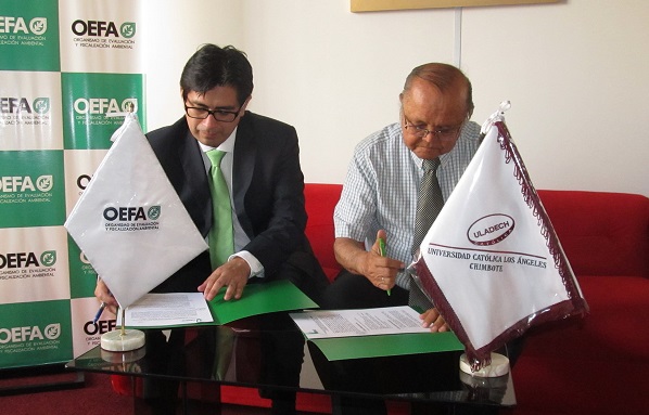 Chimbote: Uladech Católica firma de convenio con el OEFA