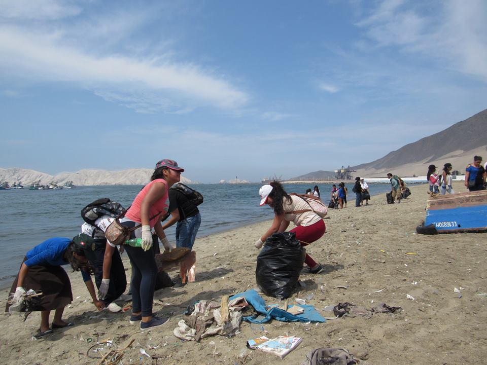 Universitarios toman la iniciativa de limpiar playa La Caleta de Chimbote
