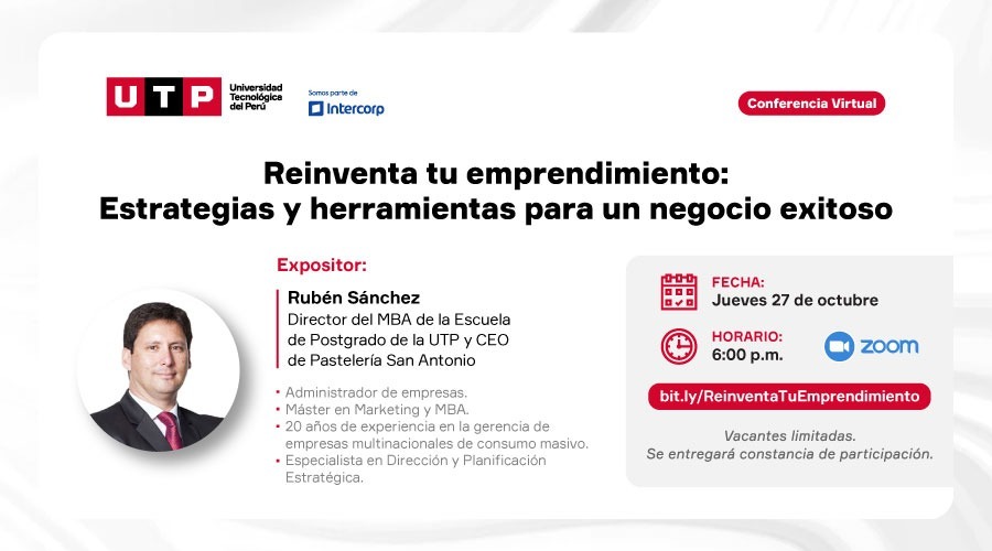 UTP organiza conferencia virtual para emprendedores 