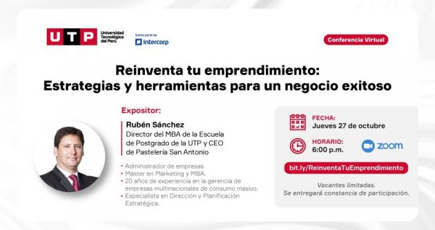 UTP organiza conferencia virtual para emprendedores