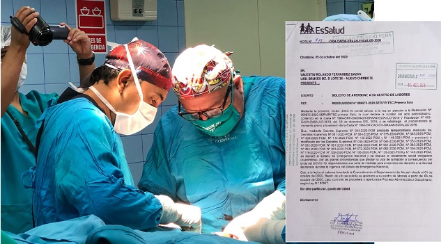 EsSalud pide a Valentín Fernández apersonarse a laborar en el Hospital III de Chimbote