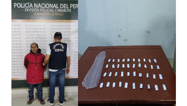 Policías intervienen a presunto vendedor de drogas en distrito de Coishco