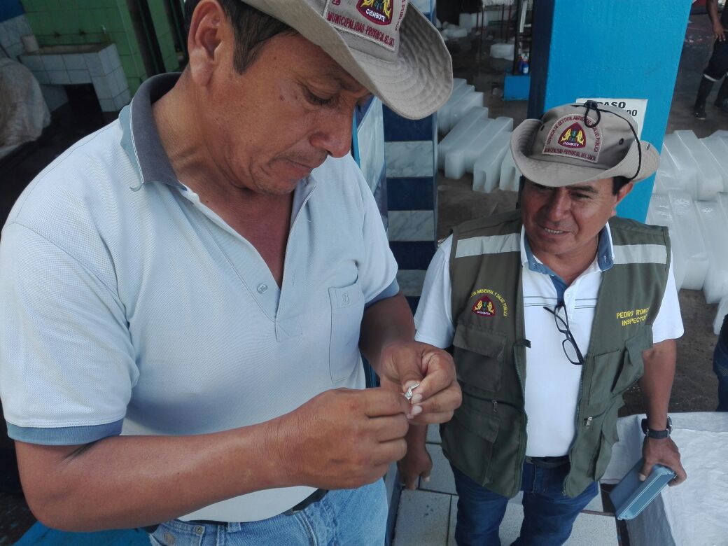 Verifican que fábricas de hielo de Chimbote utilicen cloro respectivo para su comercialización