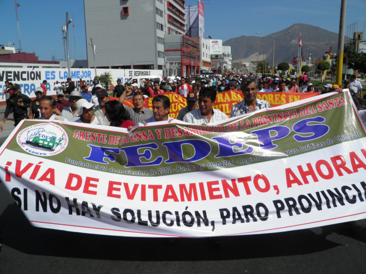 Chimbote: reprograman paro provincial que busca ejecución de Vía de Evitamiento