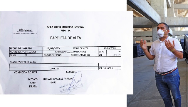 Gobernador de Áncash superó el covid-19 y dejó el Hospital Rebagliati, tras recibir alta médica