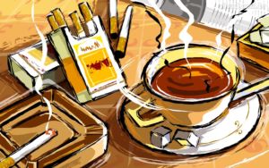 café y cigarrillos